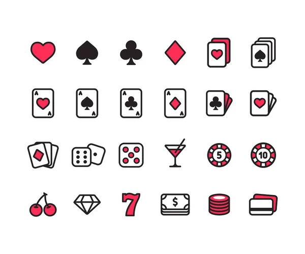 Casino icon set — Stock Vector