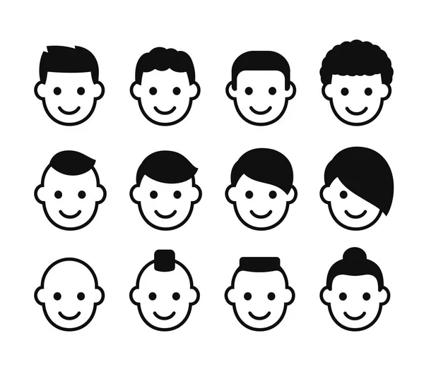 Ensemble d'icônes coiffures masculines — Image vectorielle