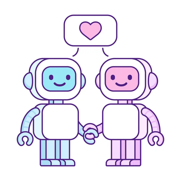 Leuke robots in liefde — Stockvector