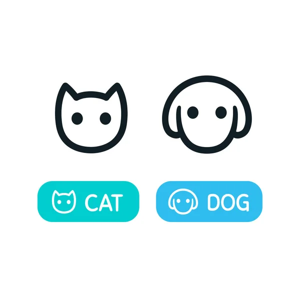 Ícone de gato e cão —  Vetores de Stock