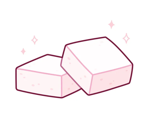 Desenho de marshmallow caseiro —  Vetores de Stock