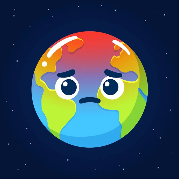 Глобальне потепління Cartoon Earth — стоковий вектор
