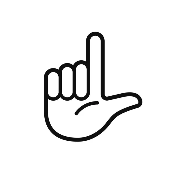 Hand Gesture Showing Letter Loser Sign Simple Black White Icon — Stock Vector