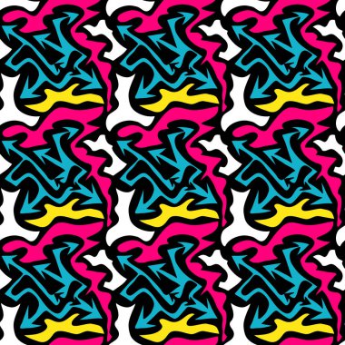 grafiti renkli soyut seamless modeli kalite vektör çizim tasarımınız için stil