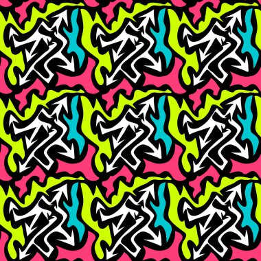 grafiti renkli soyut seamless modeli kalite vektör çizim tasarımınız için stil