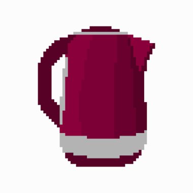 içinde izole kırmızı fete piksel nesne nitel vektör çizim tasarımınız için elektrikli su ısıtıcısı