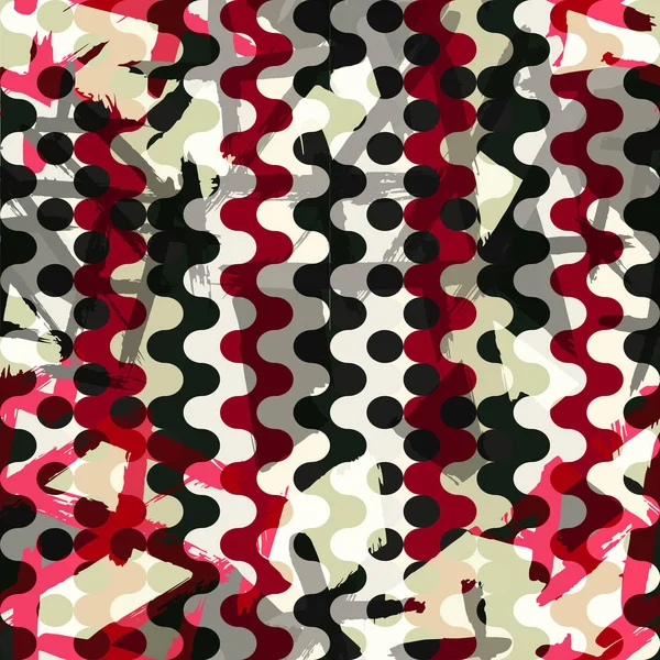 Färgade Retro Abstrakta Sömlösa Mönster Geometrisk Stil Klassiska Färg Med — Stock vektor