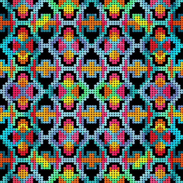Farbige Retro Abstrakte Nahtlose Muster Einem Geometrischen Stil Klassische Farbe — Stockvektor