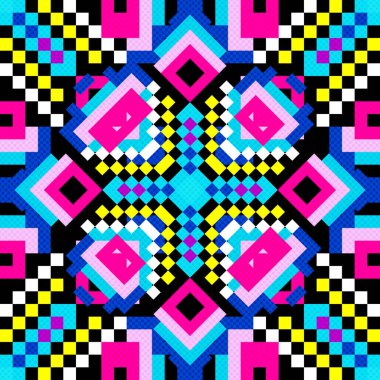 güzel renkli küçük çokgenler geometrik Dikişsiz desen illüstrasyon