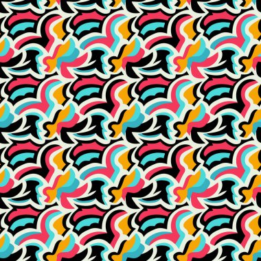 grafiti renkli soyut seamless modeli kalite illüstrasyon tasarımınız için stil