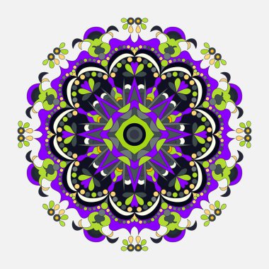 Mandala. Yuvarlak süsleme desen. Vintage Dekor elementleri illüstrasyon