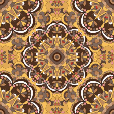 Mandalalar. Seamless modeli. Vintage Dekor elementleri illüstrasyon