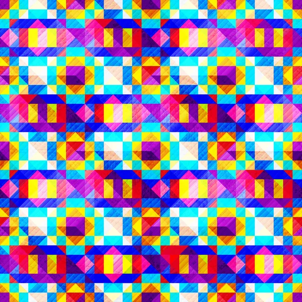 Beau Petit Motif Sans Couture Géométrique Pixels Colorés — Photo