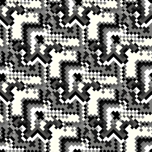 Небольшие Пиксели Монохромной Геометрической Бесшовной Иллюстрации Картины — стоковое фото