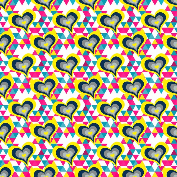Abstract Naadloze Patroon Hart Bloem Bloemblaadjes Aftelkalender Voor Valentijnsdag — Stockfoto