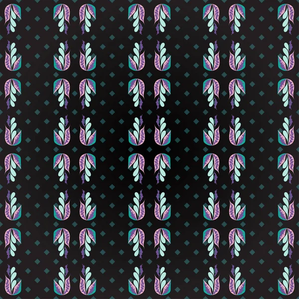 Лепестки Цветов Геометрическом Фоне Эффекта Гранжа Абстрактный Цветной Бесшовный Узор — стоковое фото