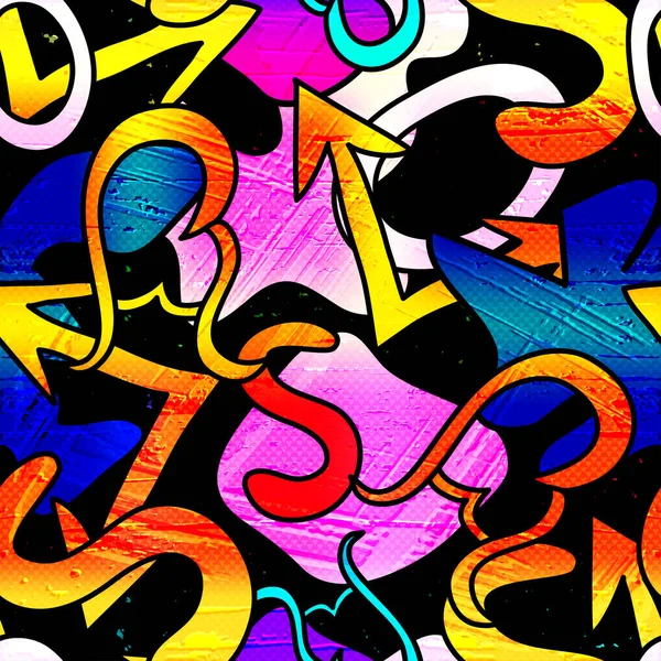Graffiti Achtergrond Naadloze Texture Royalty Vrije Stock Illustratie — Stockfoto