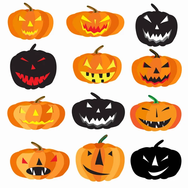 Halloween Una Colección Personajes Calabaza Sobre Fondo Blanco Ilustración —  Fotos de Stock