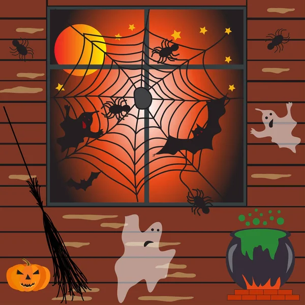 Halloween Casa Infestata Illustrazione — Foto Stock