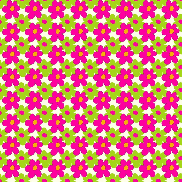 光のピンクと緑の花背景シームレス パターン図 — ストック写真