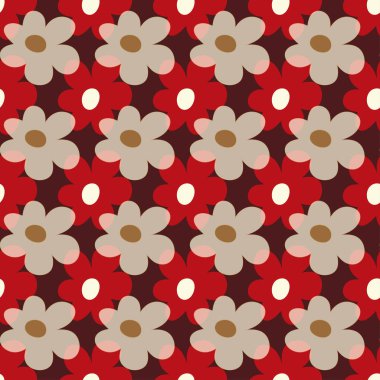 güzel renkli çiçekler Dikişsiz desen illüstrasyon