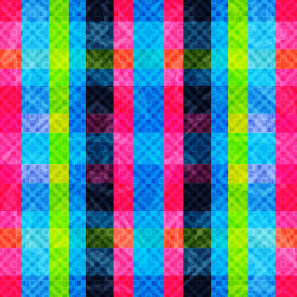 psychedelic color lines and polygons illustration