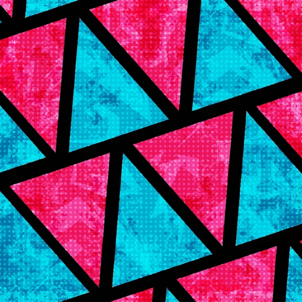 Psychedelic Pembe Mavi Çokgenler Grunge Etkisi Güzel Geometrik Arka Plan — Stok fotoğraf