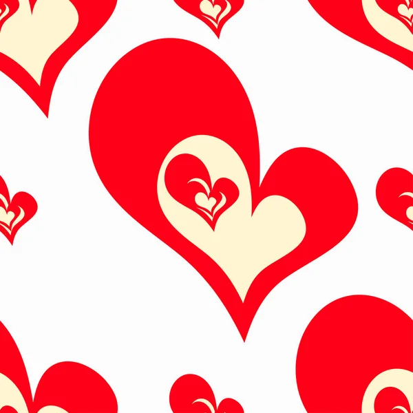 Sevgililer Günü Seamless Modeli Kırmızı Kalpler Şekil — Stok fotoğraf