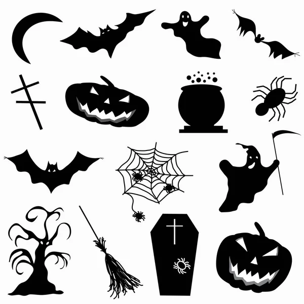 Samling Ikoner Halloween Illustration — Stockfoto