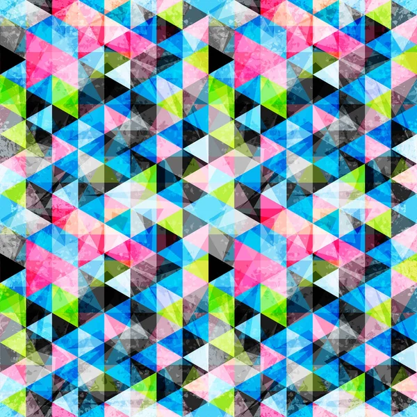 Яскраві Кольорові Багатокутники Абстрактний Психоделічний Геометричний Фон Гранжевий Ефект Ілюстрація — стокове фото