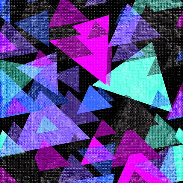 Яскраві Психоделічні Багатокутники Чорному Фоні Ілюстрація — стокове фото