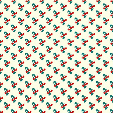 soyut yeşil ve kırmızı nesneler üzerinde bir açık renkli seamless modeli