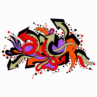 oklar beyaz bir arka plan üzerinde renkli grafiti