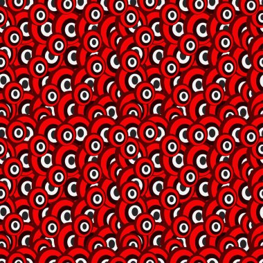 kırmızı boncuk illüstrasyon seamless modeli