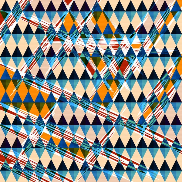 明亮的涂鸦无缝的几何图案 Grunge — 图库照片