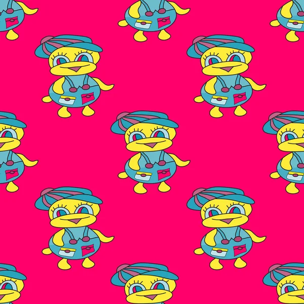 Ducks Pink Background Seamless Bright Pattern — Stock Photo, Image
