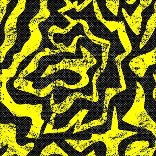 在黑色背景上的涂鸦抽象颜色无缝模式 Grunge — 图库照片