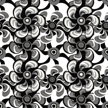 küçük tek renkli soyut çiçek seamless modeli