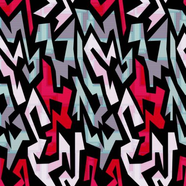 parlak grafiti geometrik seamless modeli grunge etkisi