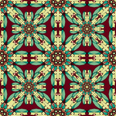 nazik seamless modeli üzerinde bir açık renkli vintage etnik süsleme illüstrasyon