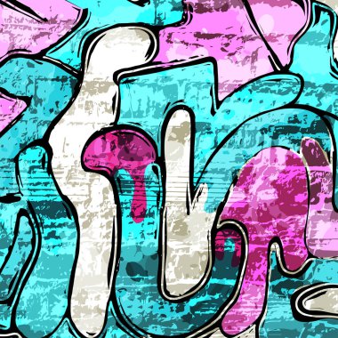 Parlak boya eski püskü duvar grafiti