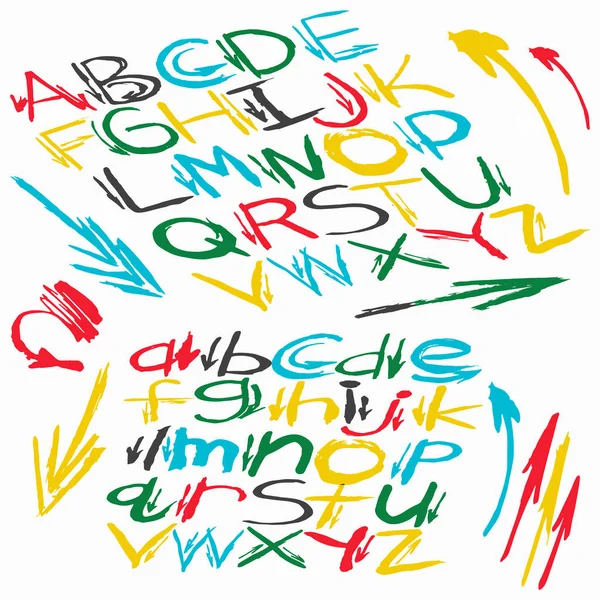 Gekleurde Alfabet Lettertype Graffiti Stijl — Stockfoto