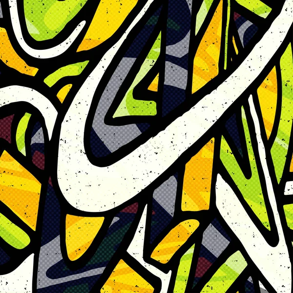 Disegno Astratto Graffiti Colorati Sfondo Nero — Foto Stock