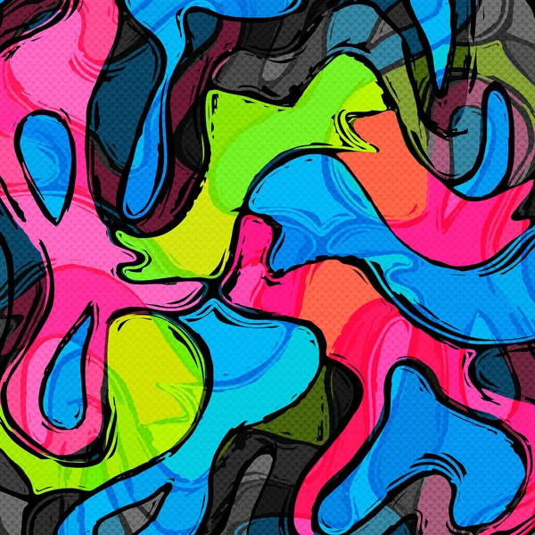 psychedelic colored graffiti pattern illustration