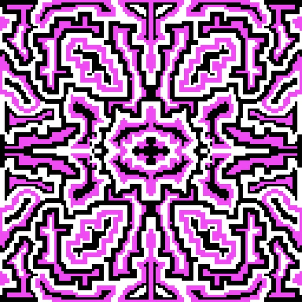 Psychedelic Pixels Black Background Beautiful Pattern — Stock Photo, Image