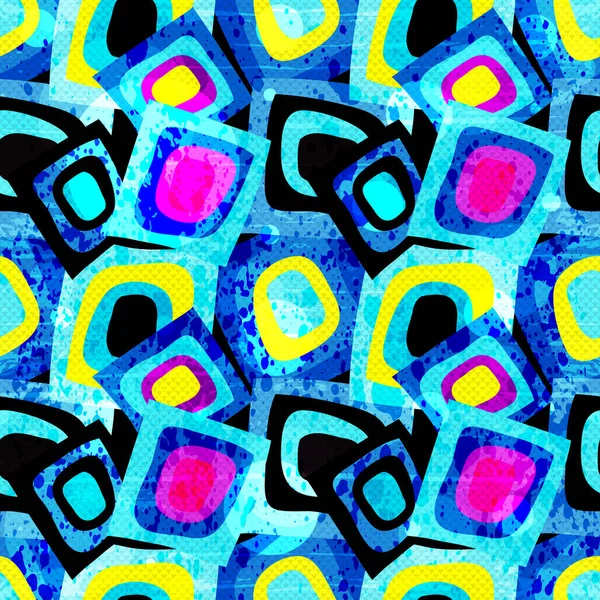 Graffiti bright psychedelic seamless pattern illustration