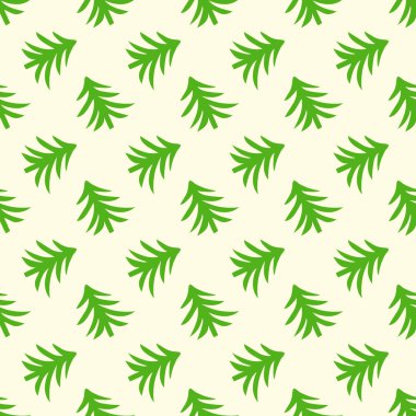 tasarımınız için açık renkli Dikişsiz desen illüstrasyon yeşil Noel ağacına