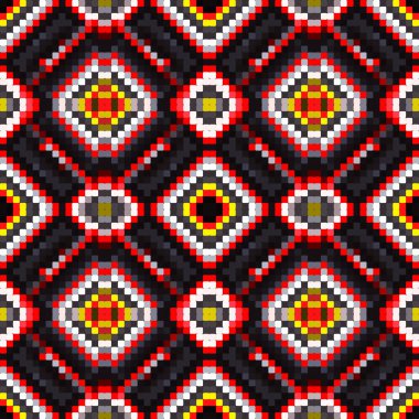 piksel güzel geometrik Dikişsiz desen illüstrasyon soyut