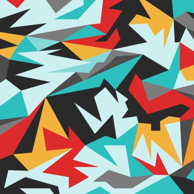 Çokgen psychedelic renkli soyut desen