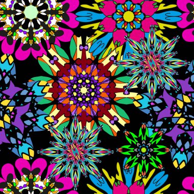 Vintage kabile Dikişsiz desen illüstrasyon